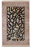 Kum Signed Tree of Life Hand Knotted Silk Rug