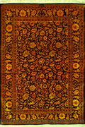 Kum Signed Oriental Hand Knotted Silk Rug