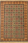 Tabriz Oriental Hand Knotted Gold & Silk Rug
