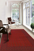 Afghan Traditional Geometric Rugs 525 Red