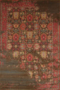 Chicago Traditional Floral Rug 346A Brown D. Blue