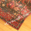 Chicago Traditional Floral Rug 346A Brown D. Blue