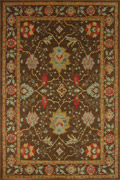 Chicago Traditional Floral Rug 413A Brown L. Beige