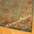 Chicago Traditional Geometric Rug 421A D. Blue L. Beige