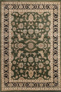 Gianni Traditional Border Rugs 500 Green Black