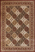 San Diego Traditional Square Pattern Rugs 2511A Red Red