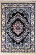 Tehran Traditional Medallion Rug 75372 D. Blue