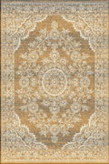 Vintage Traditional Floral Rug 3672F Yellow Cotton