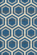 Vintage Geometric Modern Rugs BF253 4246 Blue Silver EV