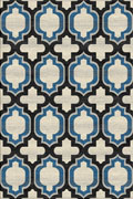 Vintage Geometric Modern Rugs BF254 8494 Charcoal Blue