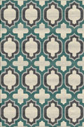 Vintage Geometric Modern Rugs BF254 8494 Turkuaz D.Grey