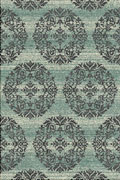 Vintage Traditional Floral Rug HB296 Aqua Grey