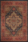 Classico Traditional Medallion Rugs 5011 D. Blue Red