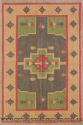 Indian Hand Woven Medallion Wool Kilim