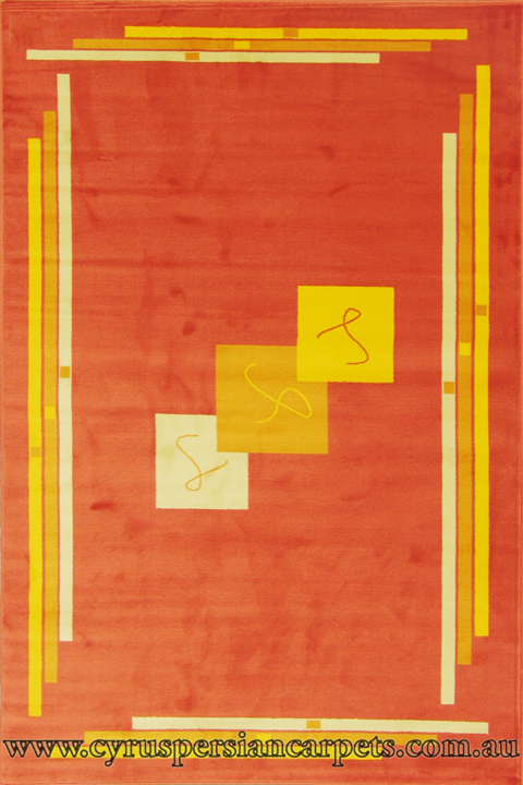 Istiklal Modern Abstract Rug 1016A-Terracotta - Click Image to Close