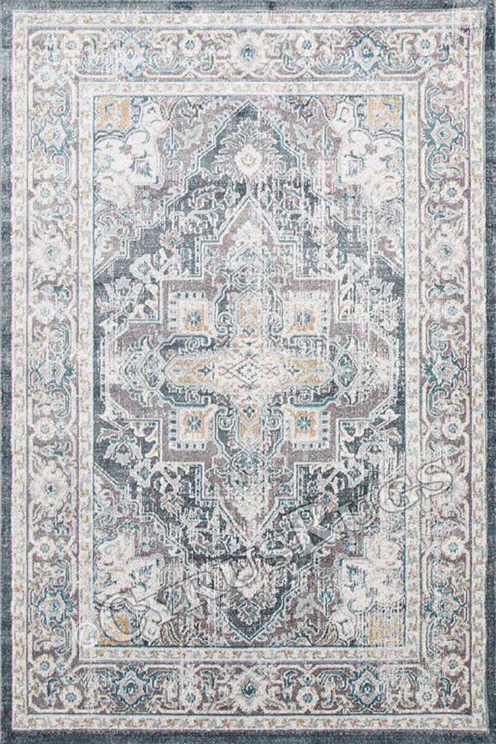 Splendor Contemporary Medallion Rugs 4040 Gray - Click Image to Close