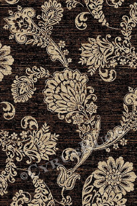 Askabad Paisley Floral Contemporary Rugs 12124 Black - Click Image to Close