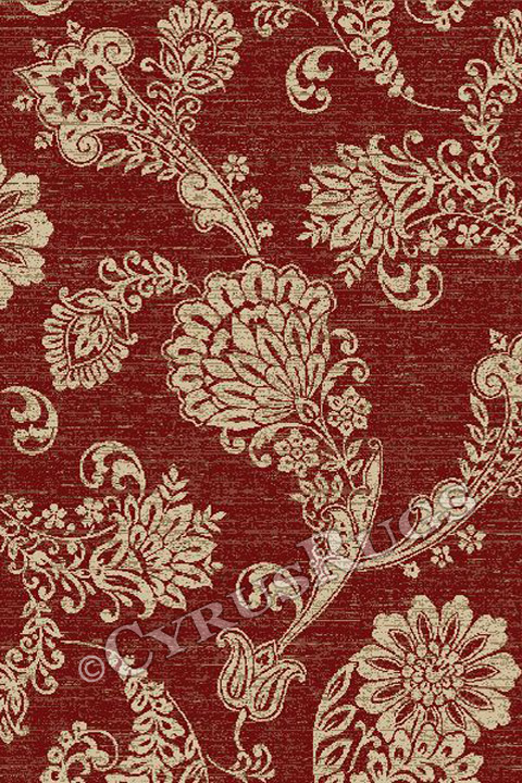 Askabad Paisley Floral Contemporary Rugs 12124 Red - Click Image to Close