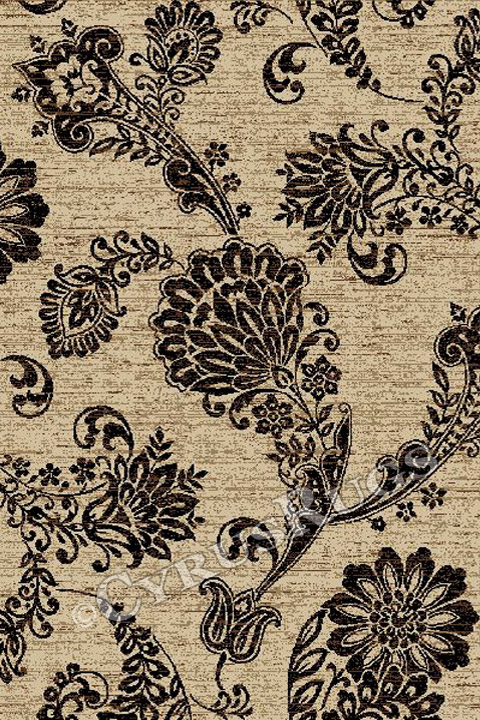 Askabad Paisley Floral Contemporary Rugs 12124 Ivory - Click Image to Close