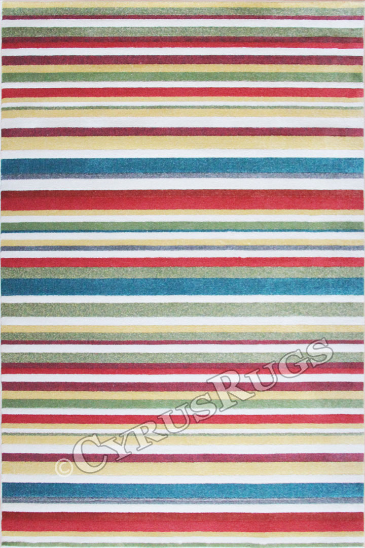 Autumn Contemporary Striped Rug 0W549 Coral - Click Image to Close