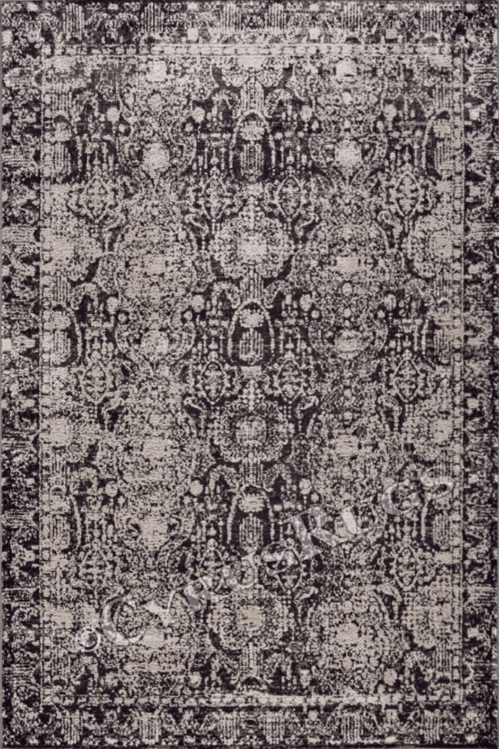 Bergamo Contemporary Abstract Rugs 3680F D. Grey Castle - Click Image to Close