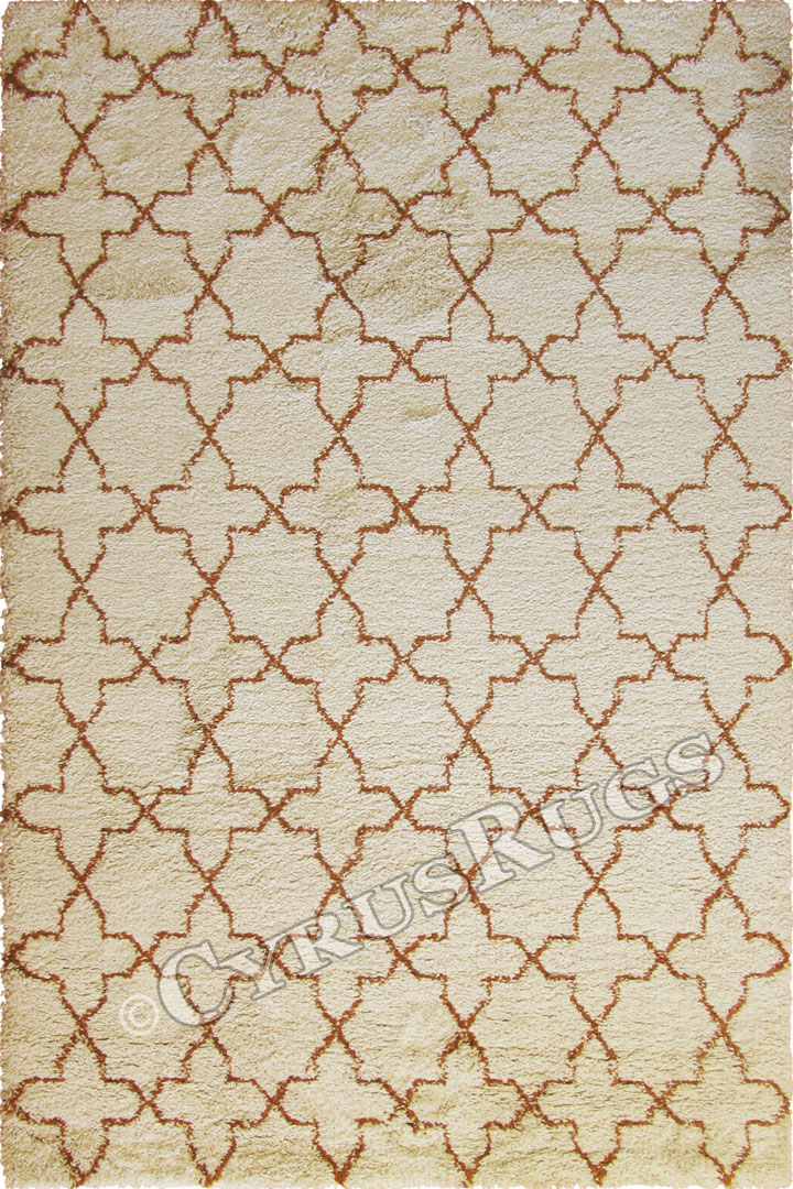 Desert Contemporary Trellis Rugs 5455 Beige Copper - Click Image to Close
