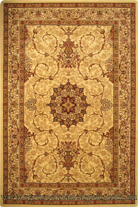 Fantastic Traditional Medallion Rug 645 Cream Cream - Click Image to Close