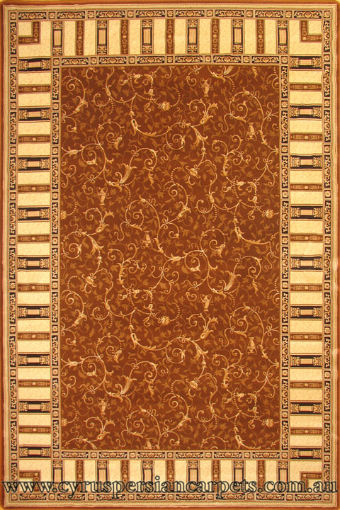 Fantastic Contemporary Border Rug 749 Brown Cream - Click Image to Close