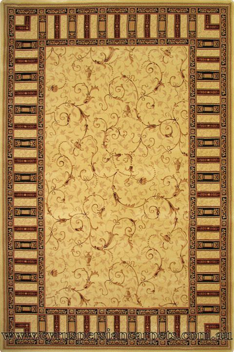Fantastic Contemporary Border Rug 749 Cream Cream - Click Image to Close
