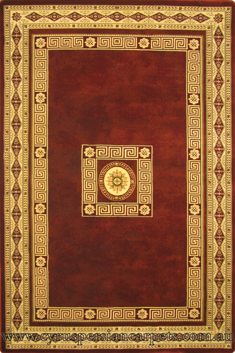 Fantastic Contemporary Medallion Rug 750 Bordeaux Cream - Click Image to Close