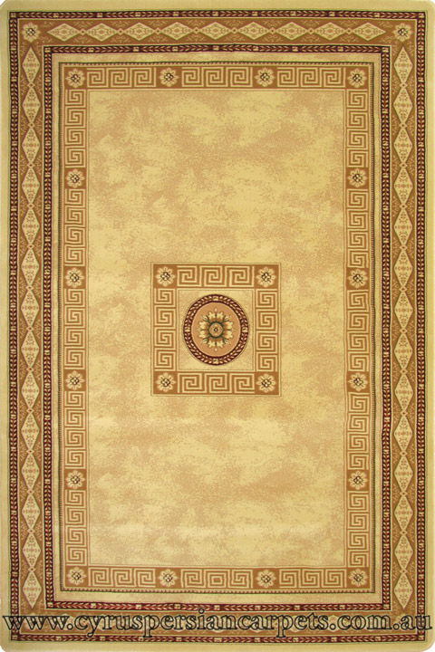 Fantastic Contemporary Medallion Rug 750 Cream D Beige - Click Image to Close