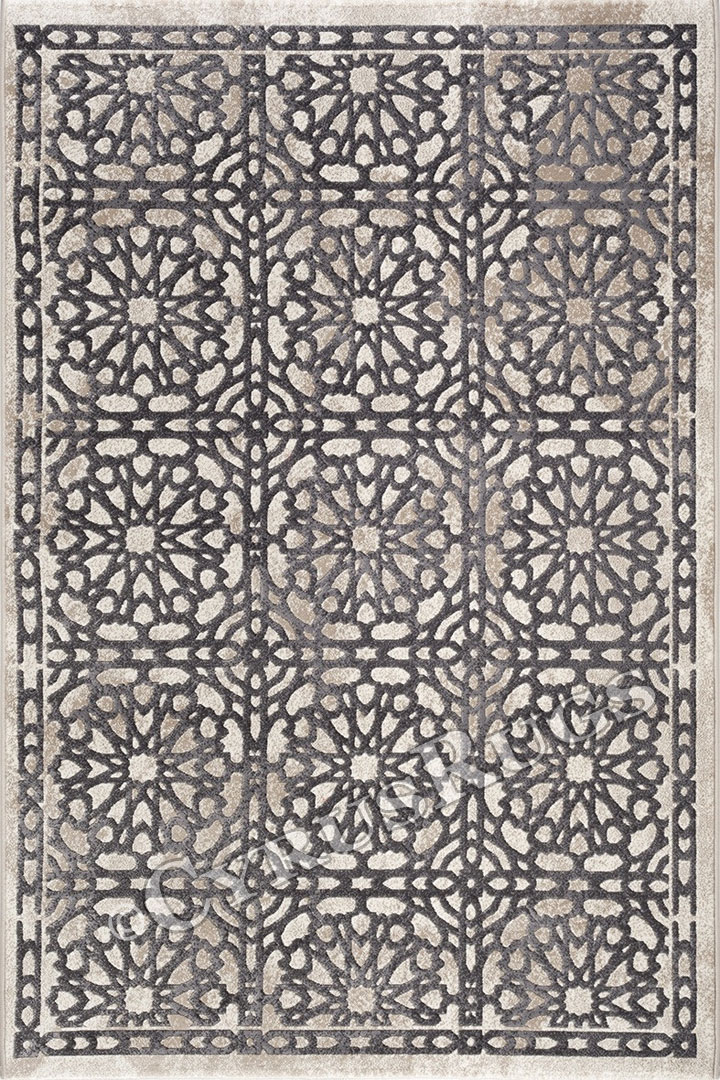 Federico Contemporary Geometric Rugs 2030 White D. Grey - Click Image to Close