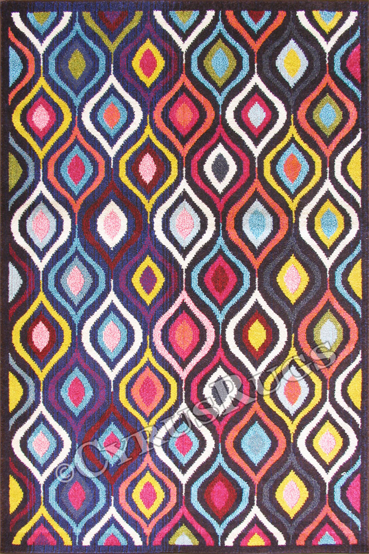 Kaleidoscope Contemporary Abstract Rug G330A D. Brown Black - Click Image to Close