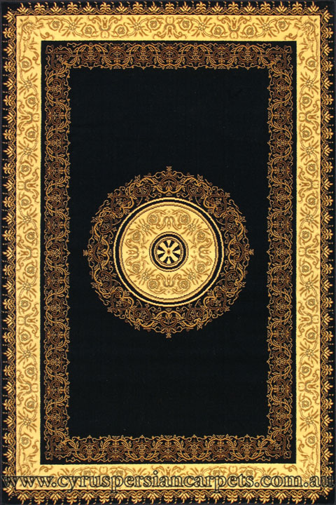 Maacoo Contemporary Medallion Rug 852 Black - Click Image to Close