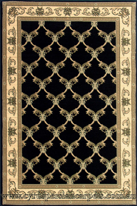 Maacoo Contemporary Trellis Rug 954 Black - Click Image to Close