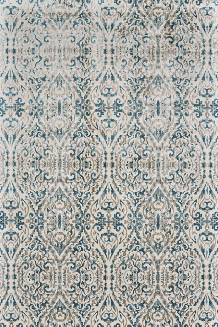 Mayson Contemporary Floral Rugs 3466F Sand Aqua - Click Image to Close