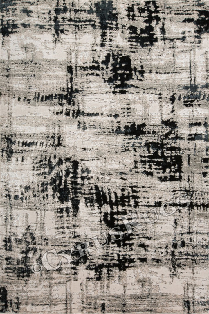 Metallic Contemporary Abstract Rugs 3339F Black Taupe - Click Image to Close