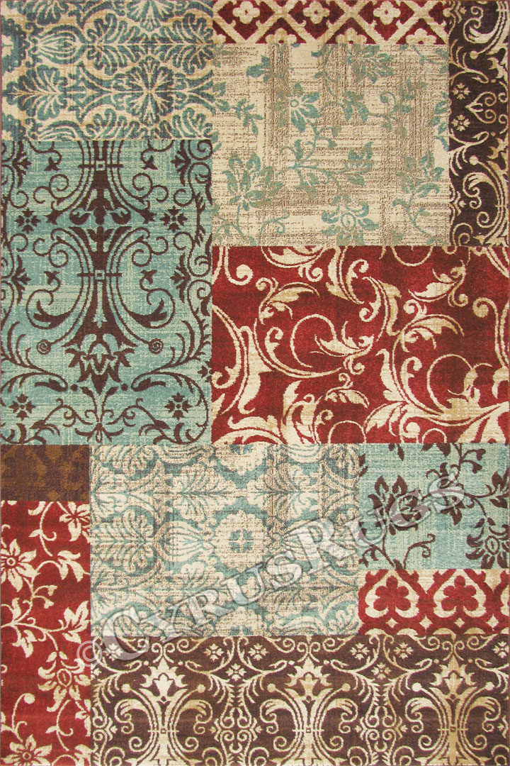 Morocco Floral Rugs 3237F Multi Multi DU - Click Image to Close
