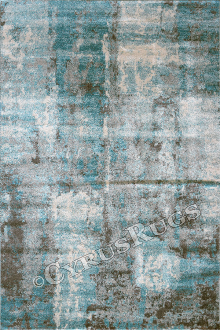 Morocco Abstract Rugs 0W627 Cotton Aqua - Click Image to Close
