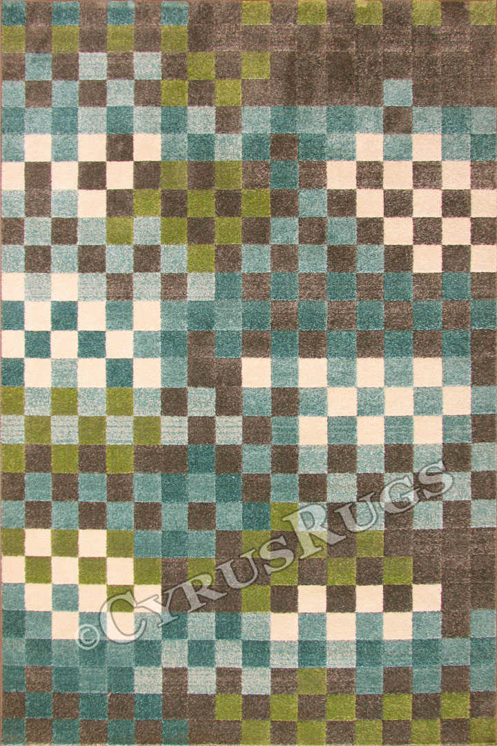 Morocco Sqaure Pattern Rugs 0W416 Aqua Multi LJ - Click Image to Close