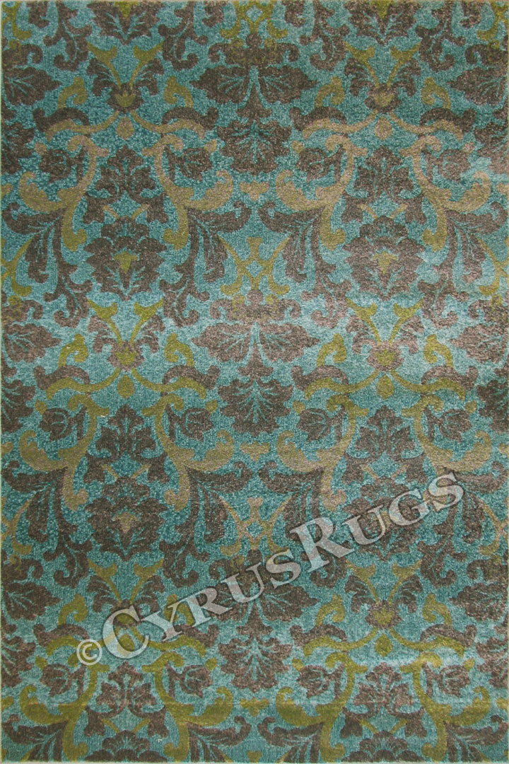 Morocco Floral Rugs FC18943A Aqua Lt. Green Rev LJ - Click Image to Close