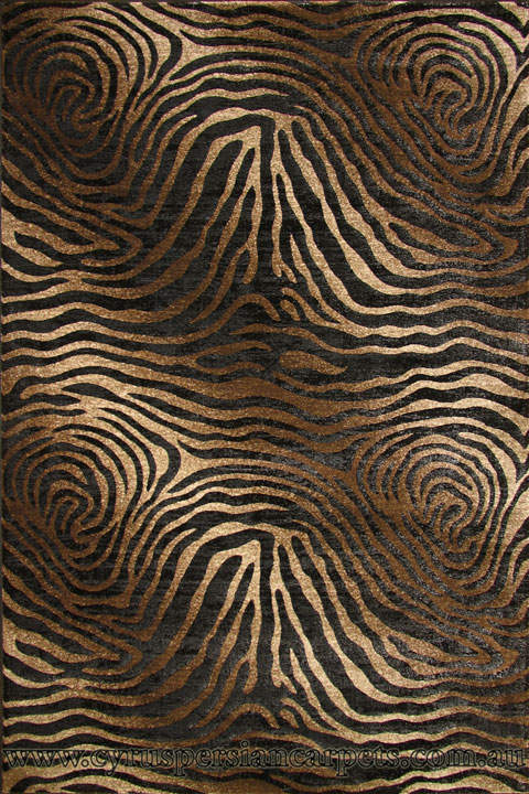 Alpi Contemporary Animal Print Rug 4422A Black - Click Image to Close