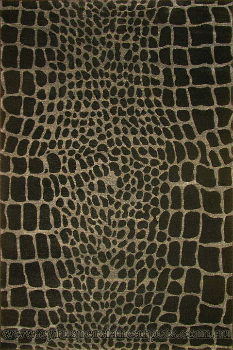 Alpi Contemporary Animal Print Rug 4978A Black - Click Image to Close