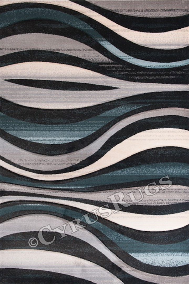 Pisa Contemporary Wavy Rugs J431A Anthracite - Click Image to Close