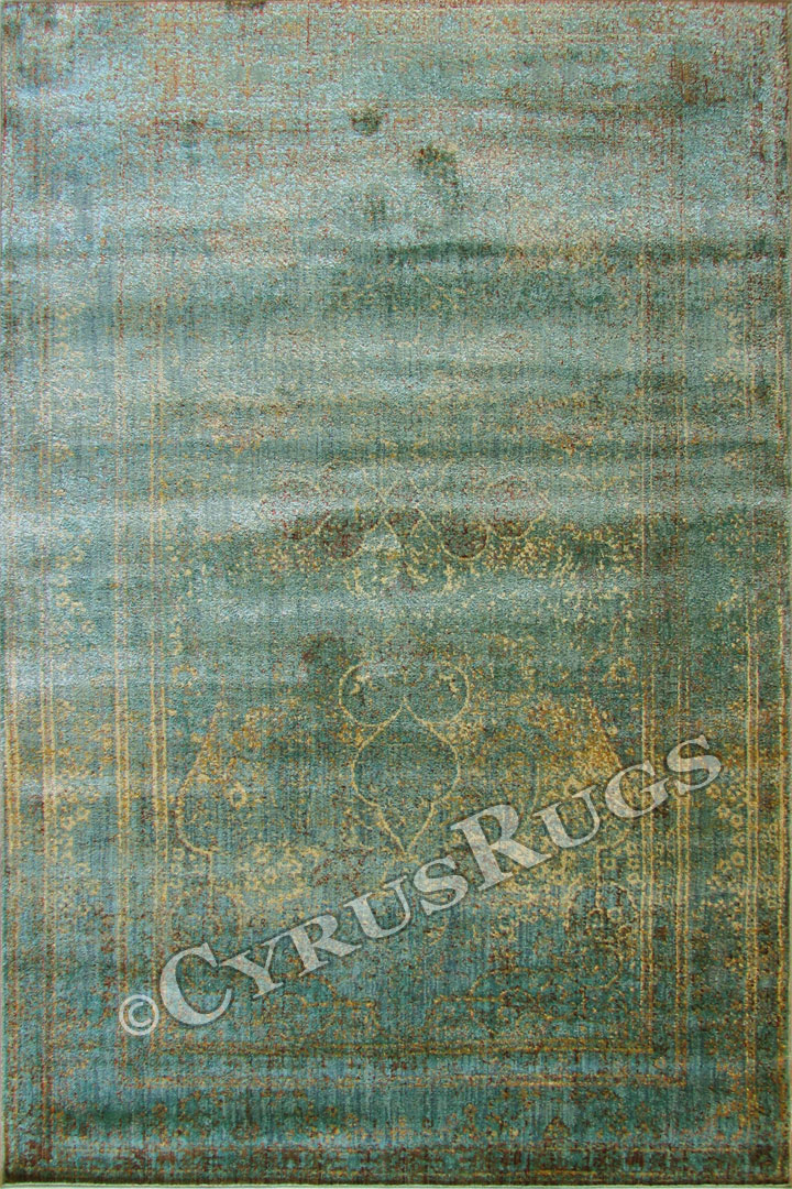 Preziosa Contemporary Medallion Distressed Rug 1336Q - Click Image to Close