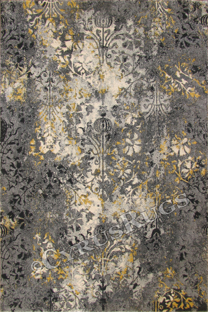 Rizzy Contemporary Floral Rug 19742A Grey - Click Image to Close
