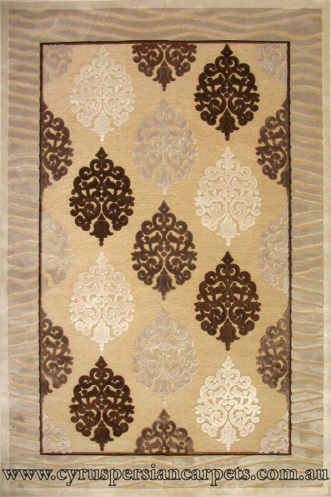 Romeo Contemporary Floral Rug 1806C Cream - Click Image to Close