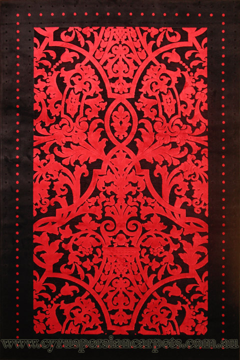 Romeo Contemporary Floral Rug 9707A Black - Click Image to Close