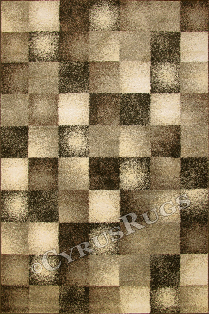 Rustic Contemporary Square Pattern Rugs 721/P02-X - Click Image to Close