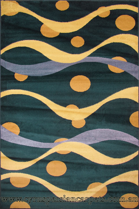 Sahra Modern Wavy Rug 2163-P30 Navy - Click Image to Close
